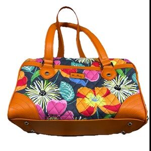 Vera Bradley Jazzy Blooms pink orange flower purse
